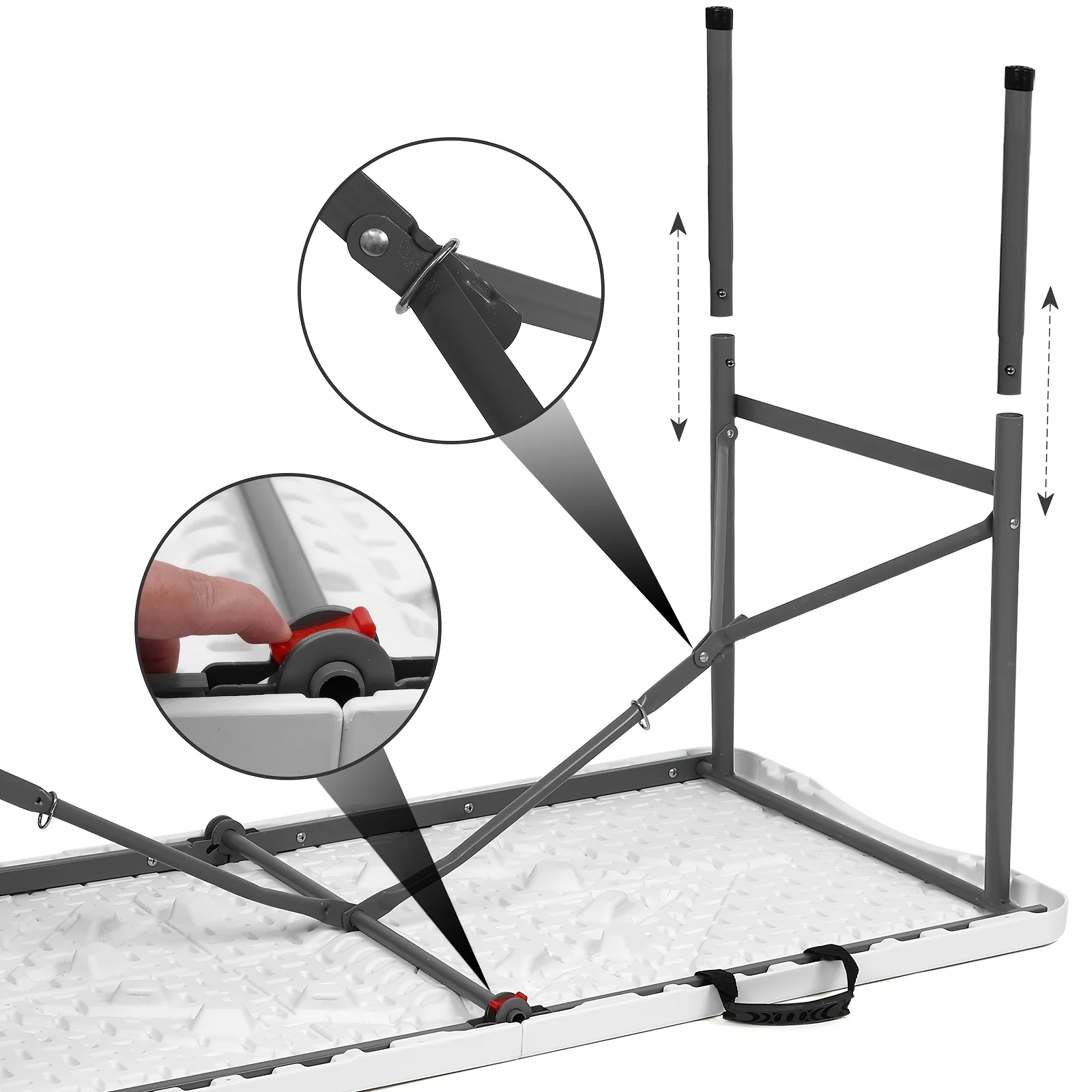 Extra-Large 6ft Waterproof Banquet Table - Heavy Duty Folding w/ Non-Slip Surface! Perfect for Halloween Christmas Parties - Image 2