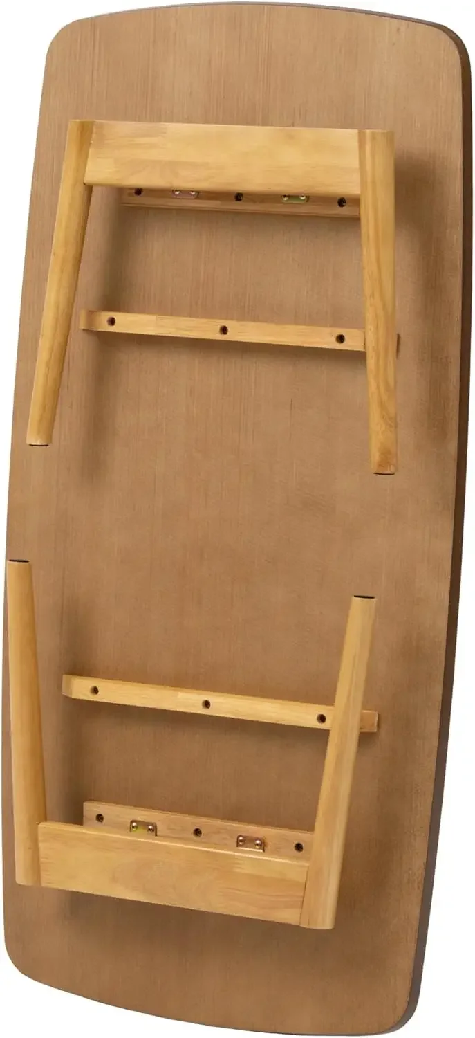 Folding Legs Table W41.3 x D20.5 x H14.0 Inches Natural Oak and Rubber Wood Material Home and Living Coffee Table Natural - Image 5